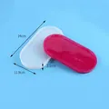 Large oval DIY resin tray silicone mold with dimensions 24cm x 11.9cm and cast sample - Large (60-1065) / 24cmx11.9cmx2.1cm