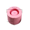 Durable pink silicone succulent flower pot mold with dimensions of 8cm by 6.5cm for DIY craft - 50-1018-A (Geometric Cylinder Pink Style)