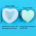 Moule en silicone en forme de cœur pour bougies DIY et chocolats avec dimensions - 50-3514-D