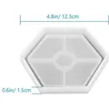 Durable hexagonal silicone coaster mold for DIY epoxy resin crafts, 4.8-inch diameter. - Hexagon (60-144)