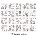 Adorable lot de 20 autocollants en PET sur le thème du voyage d'automne pour scrapbooking - Paquet de 20 / Voyage d'Automne
