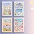 Set of four 64K portable notebooks featuring textured artistic oil painting covers - Heading For Mountains And Seas / 4-book Set