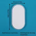 Oval silicone mold for DIY resin tray casting with dimensions 18x9.5cm and 1.6cm thickness - Medium Foam Packaging (60-720) / 18cmx9.5cmx1.6cm