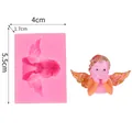 Pink angel silicone mold for DIY plaster crafts and cake decoration with dimensions - 50-1591