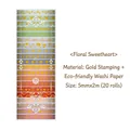 20 rolls bronzing washi tape set with floral heart patterns eco-friendly 5mmx2m - 20 Rolls Box / Floral Sweetheart