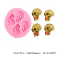 Pink skull silicone mold for Halloween fondant, chocolate and candle decorating - Skull (50-1879-A) / 6.3cm x 5.6cm / Pink