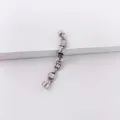 Minimalist silver-toned magnetic chain ear bone clip featuring lock-shaped metal links - Lock Ear Bone Clip / Silver
