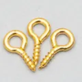 Small gold eye pin hooks for DIY jewelry making and crystal resin crafts accessory - Eye Pin (P1-8-A-50) / 8mm Pack of 50 / Gold