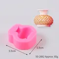 Molde de silicona rosa para jarrones y velas aromáticas DIY, tamaño de 5,9 cm - Estilo de Onda de Rombo (50-2882-A) / Rosa (50-2882-A)