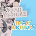 Happy Birthday siliconen mal met hoofdletters voor creatieve taartdecoratie toppers - Artistieke Letterstijl (50-2243-B) / Grijs