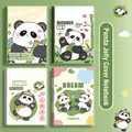 Set of 4 cute cartoon panda mini notebooks with protective plastic sleeve covers - Panda / 4-book Set