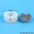 Heart silicone mold with dimensions 11.5x9cm and weight details for DIY crafts - 50-3226 (White) / White