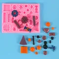 Molde de silicona multiforma para mini dulces y galletas DIY con muestras de resina - Estilo de Postre en Miniatura (50-2788-A) / Rosa