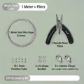 DIY σετ κατασκευής κοσμημάτων με σύρμα και πένσα σε λευκόχρυσο φινίρισμα - Σετ Κουμπώματος Καβουράκι (με Πένσα) / Σύρμα 0,4mm x 1m + Σωλήνες Τοποθέτησης + Κούμπωμα σχήματος U / Λευκόχρυσο