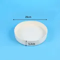 White rotating storage tray for kitchen and makeup, 26cm diameter round organizer - Medium (26x5.2cm) / White