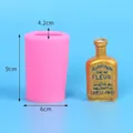 Molde de silicona rosa para velas o yeso DIY, 9 cm de alto con medidas detalladas - Estilo Relieve Texto Francés (50-2892-A) / Rosa (50-2892-A)