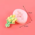 Floral silicone mold for DIY aromatherapy plaster, narcissus bouquet design, 7.6x6.3cm. - Tulip Style (50-2873) / White