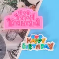 Happy Birthday siliconen mal met kleurrijk voorbeeld van knutselwerk - Hart Decoratie Stijl (50-2242-A) / Roze