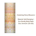 Aerobic Life series gold stamping washi tape set 20 rolls for DIY scrapbooking craft - 20 Rolls Box / Falling Cherry Blossoms