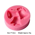 Pink silicone mold featuring detailed Christmas bell shapes for baking or plaster crafts - Large Christmas Bell Style (50-247-A) / 7x1.6cm
