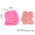 Pink silicone angel mold for DIY crafts with 8cm size and 50g weight - 50-1912