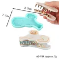 Dog-shaped silicone mold for DIY crafts with finished white acrylic hair clip, 7g - Standing Dog (60-934)