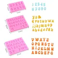 Ensemble de moules en silicone avec caractères alphanumériques pour pâtisserie DIY - Ensemble 3 Pièces-Rose (zh379-A)