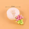 5.5cm diameter floral silicone mold for aromatherapy plaster with pink flower example - Flower Cluster Style (50-2874) / White