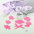 Vielfältige Keksformen aus Kunststoff in Einhorn- und Flamingoform mit rosa Teigausschnitten. - Stil A 58143 / 8-teiliges Set (Stil A 58143)