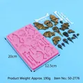 Pink silicone mold for Halloween skulls and bat wings fondant chocolate decorations - Skull (50-2776-A) / 20cm x 12.5cm / Pink