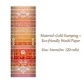 20 rolls of gold foil washi tape set in warm gradient colors for journaling and DIY - 20 Rolls Box / Honey Peach Cheese