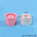 Moule en silicone hexagonal pour pots à succulentes avec finitions marbrées et tailles - Finition hexagonale rose (60-1123-A)