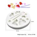 Winter themed Christmas silicone mold with snowflakes and hats for cake decoration - Winter Glove Cabin Style (50-1096-B) / 8.1x1.0cm