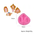 Pink silicone mold for angel fairy face chocolate fondant and plaster DIY crafts - 50-1214 Pink