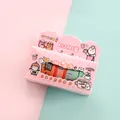 Adorable pink cartoon washi tape and sticker set for children's DIY journaling gift box - Candy Girl