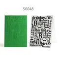 Detailansicht der Prägeschablone Happy Birthday mit grünem Kartenmuster für Basteln - Happy Birthday Text Stil (56048)