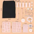 Vista dettagliata del kit di 83 stampi in resina fai-da-te con dimensioni dei componenti. - Set di stampi a selezione da 140 pezzi (83047)