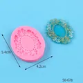 Moule en silicone vintage avec reliefs de vignes pour fondant et résine, 5,4x4,2 cm - Petite Bordure (50-678) / Rose