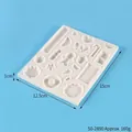 Molde de silicona multiforma blanco para galletas DIY, chocolates y mini postres 15x12,5cm - Estilo de Postre en Miniatura (50-2850-B) / Gris