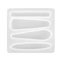 Moule silicone à 4 cavités pour barrettes en résine DIY et accessoires bijoux - Moule à Barrette Géométrique à Quatre Grilles (60-383) / 1 Pièce