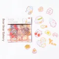 Lot d'autocollants mignons ours boulangerie pastel pour décoration scrapbooking DIY - 6 Bear Bakery / 40 Pcs
