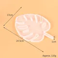 Detailed view of monstera leaf silicone mold for resin casting with precise measurements - Large Size (60-357)