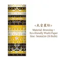 Space interstellar themed bronzing washi tape set, 20 rolls pack, 5mm x 2m decorative tape - 20 Rolls Box / Space Galaxy