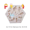 Christmas theme silicone mold for DIY cake and plaster decorations with winter motifs - Hexagon Winter Theme Style (50-1945-B) / 11.8x1.6cm