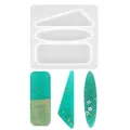 Ensemble de moules en silicone translucide pour barrettes à cheveux DIY en trois formes - Moule à Barrette Géométrique à Trois Trous (60-384) / 1 Pièce