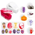 Moldes de silicona Halloween para resina con formas de calavera ataúd y araña DIY - Juego de Moldes Ataúd (zh368) / Blanco