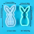 Handmade silicone mold set for DIY Easter bunny candlestick with detailed size measurements - 60-1463