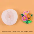 Floral bouquet silicone mold for handmade plaster aromatherapy car vent clips and pendants - Sunflower Daisy Style (50-3001)