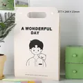 White 13-pocket vertical expanding file folder with cartoon boy illustration, Style A - Boy Style A / 13 Pockets / Off White