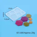 Hexagonal silicone resin mold for DIY jewelry pendants with dimensions and weight info - Hexagonal Style (60-1089)